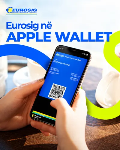 Eurosig në Apple Wallet: kartela shëndetësore e Eurosig në telefon.