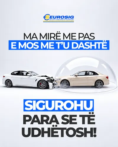 Ma mirë me pas e mos me t’u dashtë. Sigurohu para se të udhëtosh! Një veturë e mbrojtur nën një kupolë xhami pas një përplasjeje.